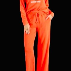 NWT JENNI Women's Super Soft Cozy Get Happy Papaya Punch Pajama Set Size L